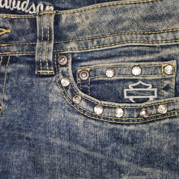 HARLEY DAVIDSON EMBELLISHED SIZE 12 WOMENS JEANS - Picture 7 of 9